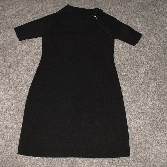 Calvin Klein Black Sweater Dress Cowl Neck - Picture 2 of 4